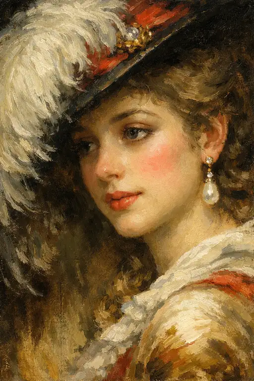 The Melancholy Gaze Behind the White Plume