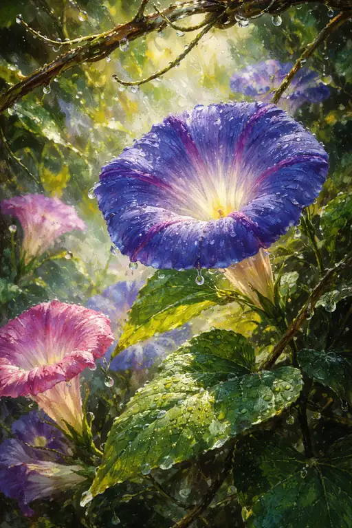 Morning Glories Weeping Dew