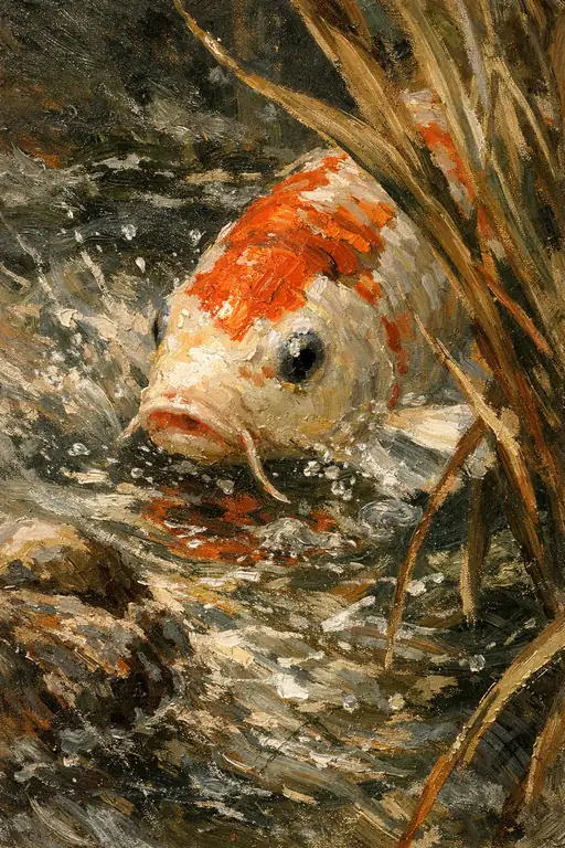 The Splashing Dance of the Golden Koi