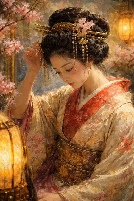 灯火が照らす春の夜の夢