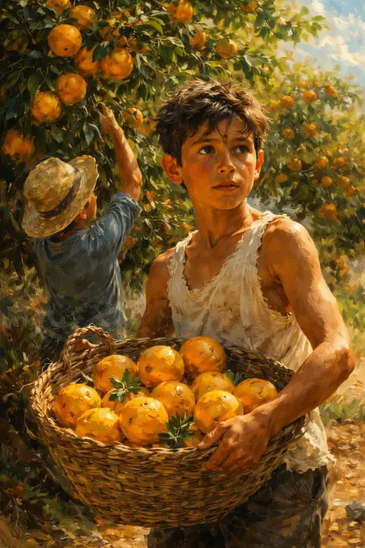 Youthful Joy in the Sun-Drenched Grove