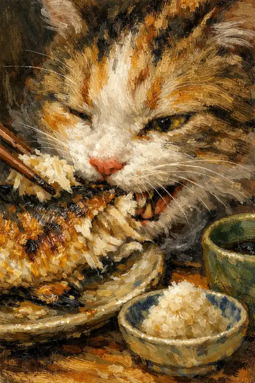 夕餉の猫の狂宴