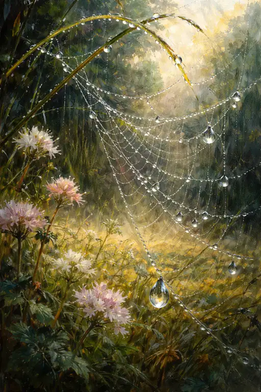 Dewdrops on Silken Threads