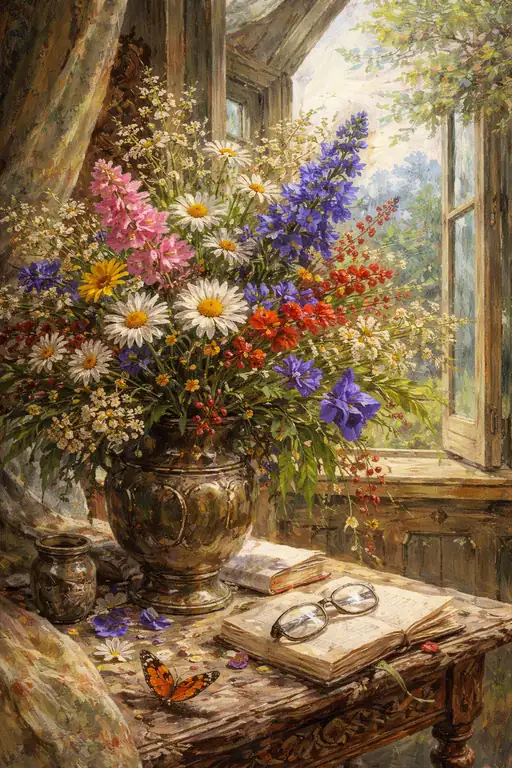 Morning Embrace of Wild Summer Blooms