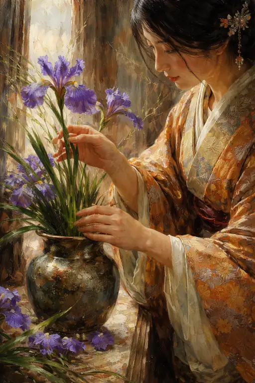 Quiet Dedication to Purple Irises