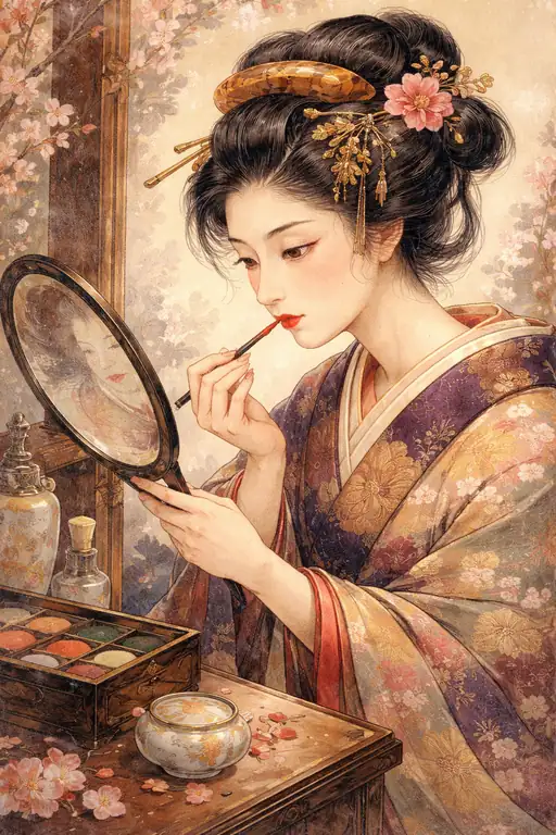 紅を引く優雅な儀式