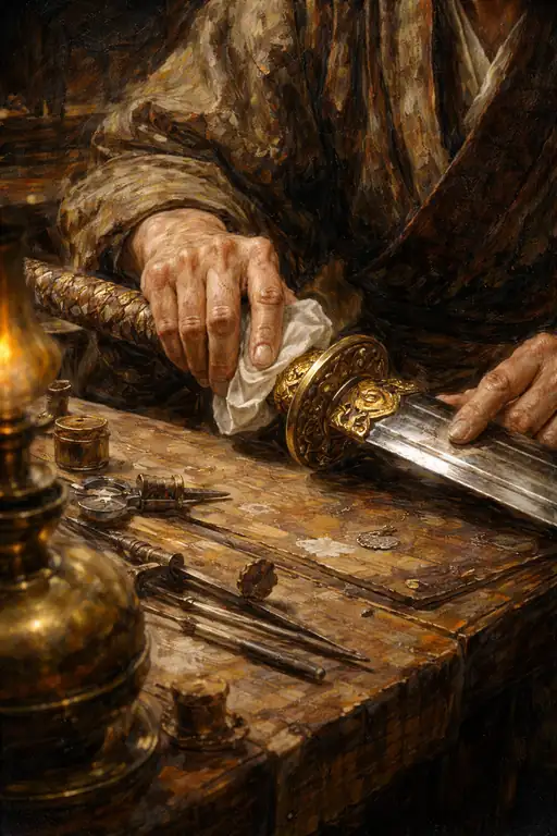 The Swordsmith's Soul Bathed in Warm Light
