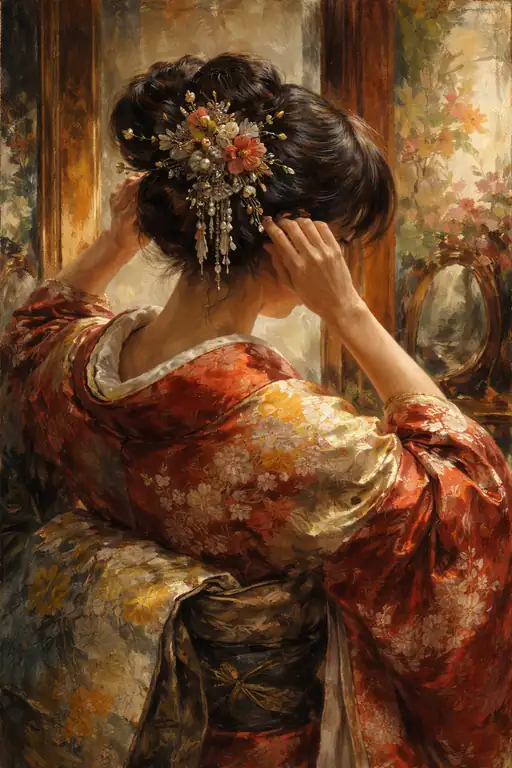 A Quiet Reflection Woven in Silk