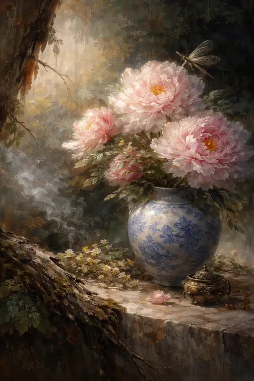 A Breath of Ethereal Pink Softly Settling in the Mist