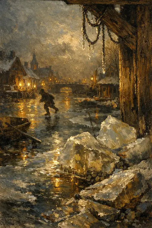 Winter Nostalgia Woven by Moonlight and Ice