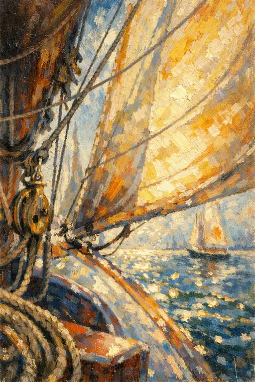 A Sail Catching the Morning Sun