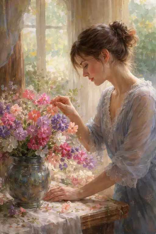 Morning Light Through the Arranged Bouquet