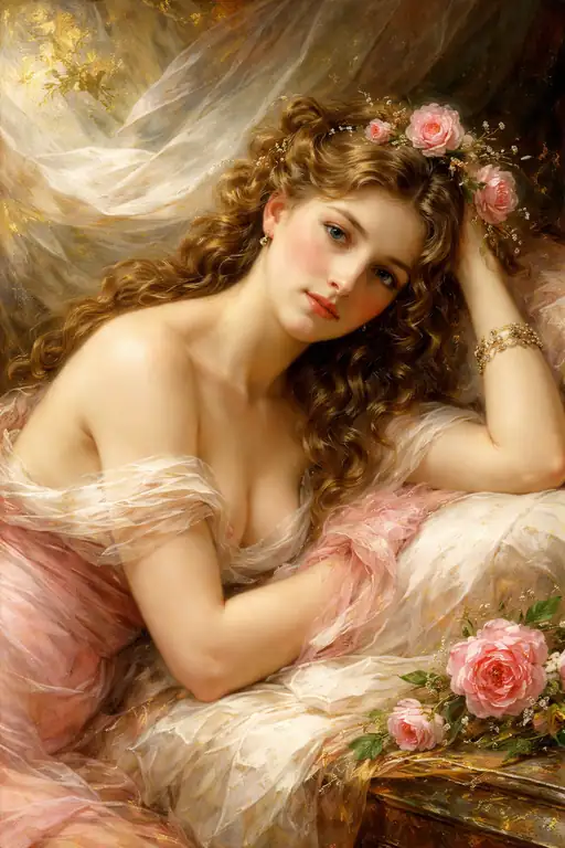 Silken Repose: A Symphonic Ode to Feminine Beauty