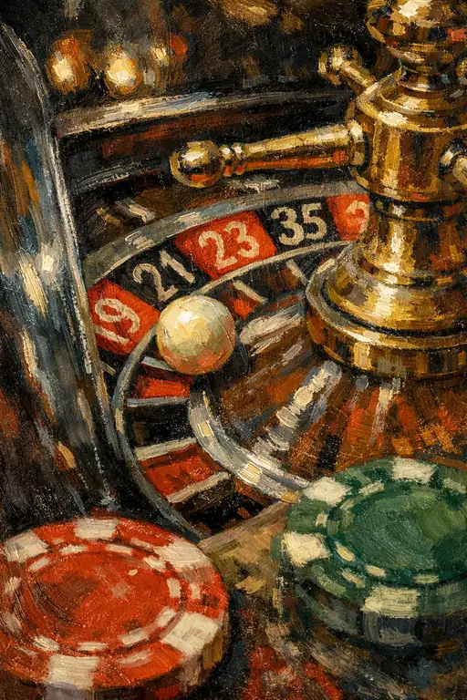 Spinning Fate in Crimson and Gold