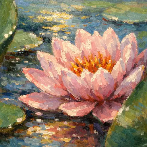 Floating Elegance: Sunlit Petals on the Quiet Pond
