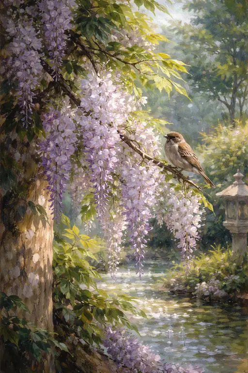 Whispers Beneath the Purple Cascade