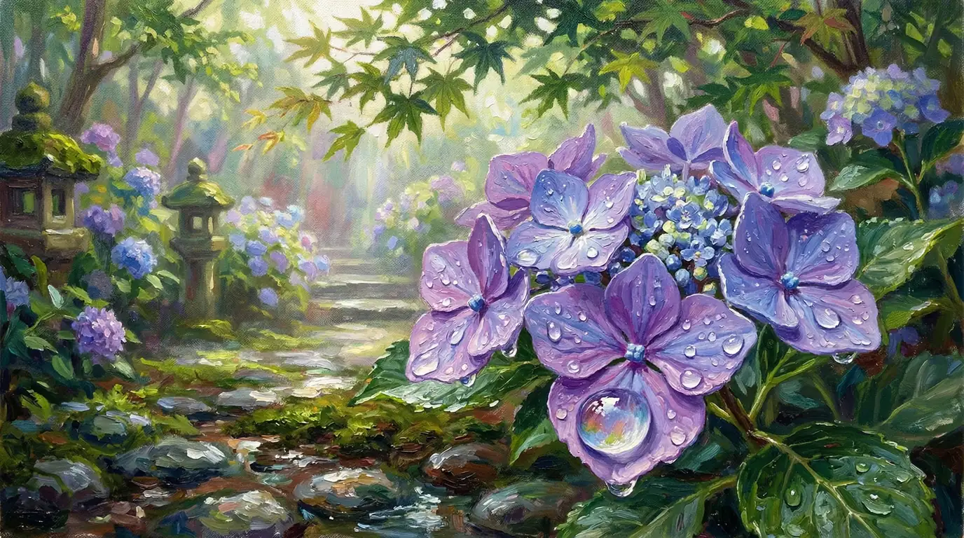 Whispers of the Rainy Garden