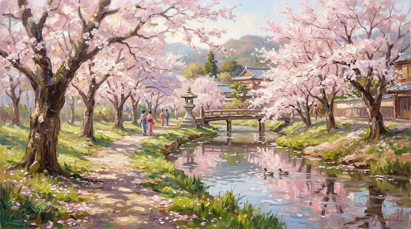 Cherry Blossoms along the Canal