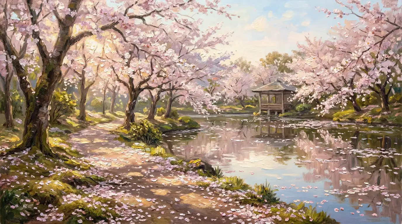 Petals on the Peaceful Pond
