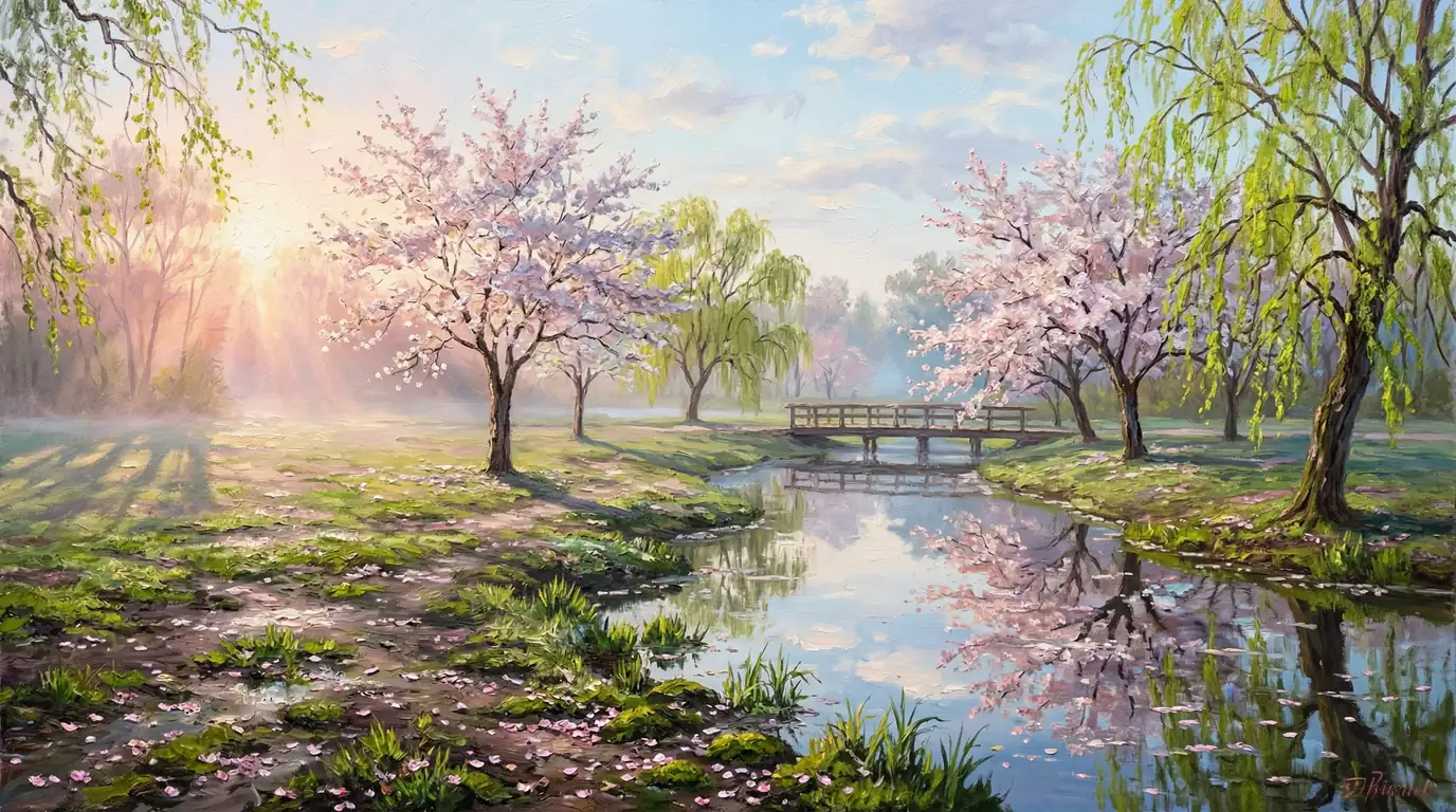 朝日に目覚める桜の吐息