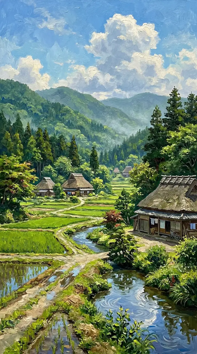 深秋の錦絵、山々の祈りと燃え立つ紅葉