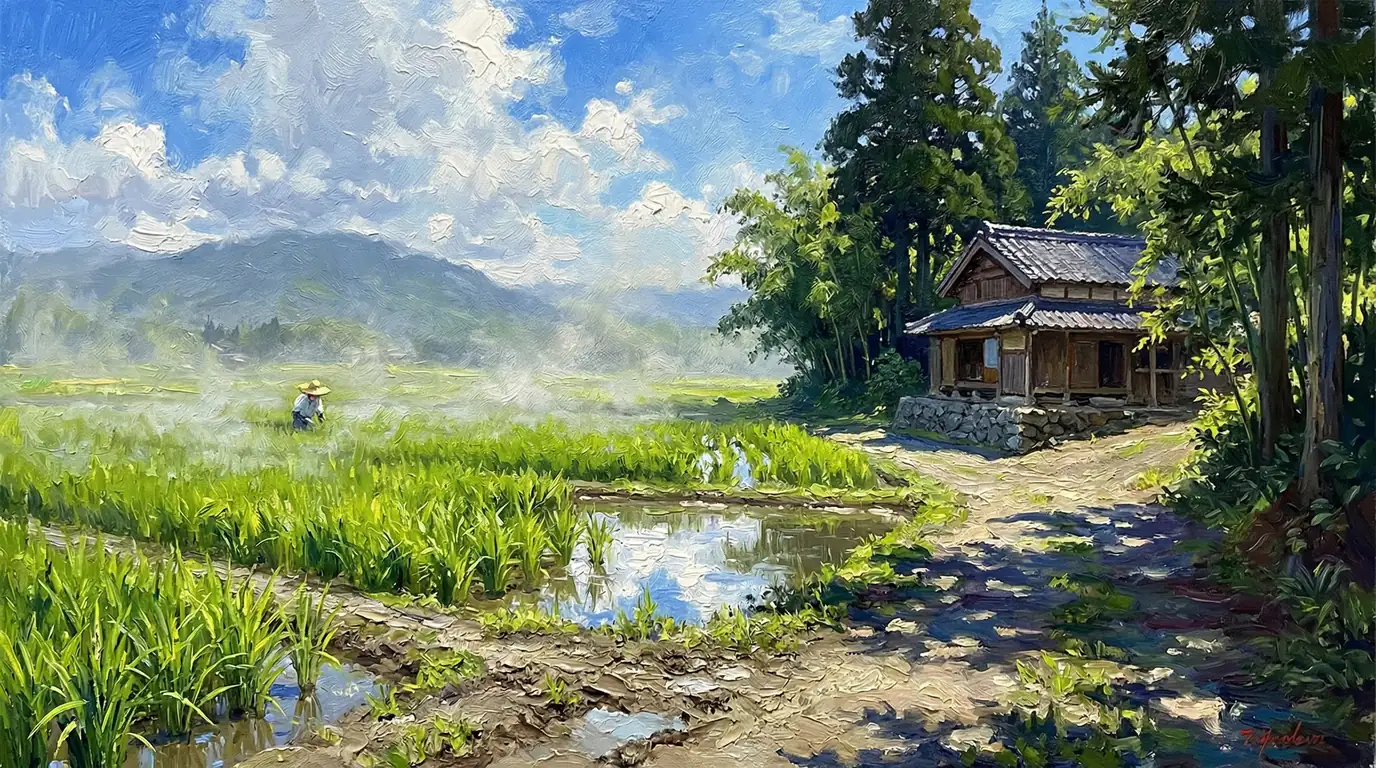 夏の田んぼの囁き