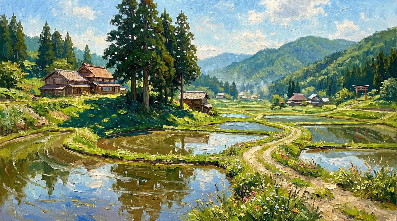郷愁を誘う緑の谷間