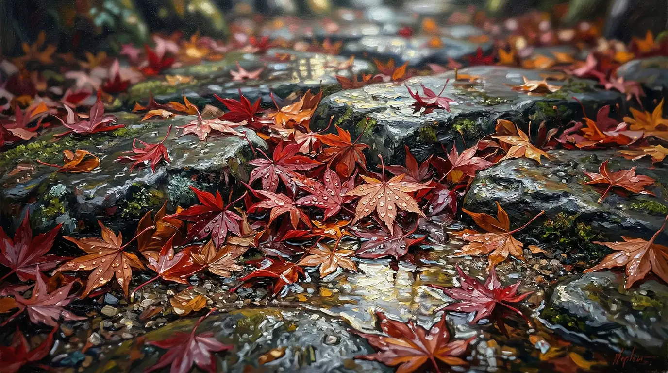 Crimson Tears on the Wet Earth