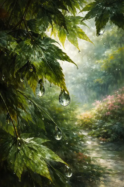 紅葉に囁く雨の追憶