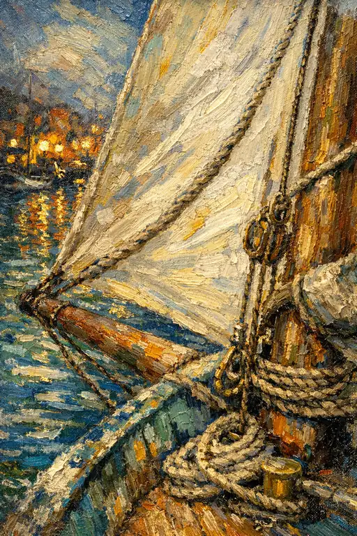 Twilight's Embrace Upon the Rigging