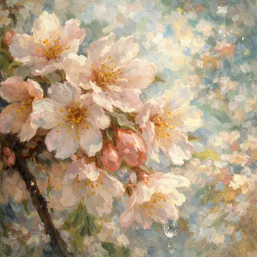 桜に吹く春の息吹