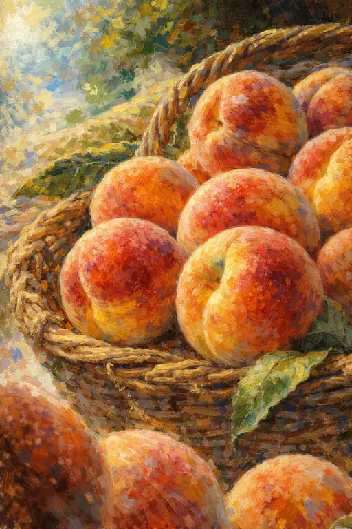 The Woven Bounty of Summer Peaches