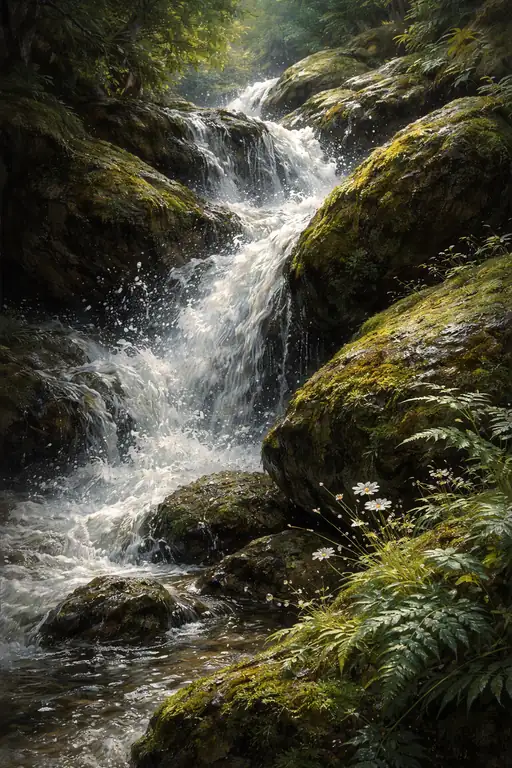Roar of the Peaceful Waterfall