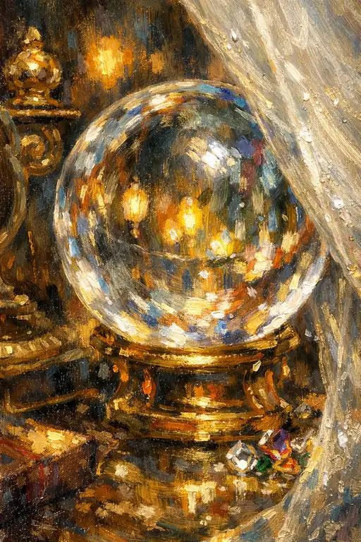 金色の球体に映る幻影