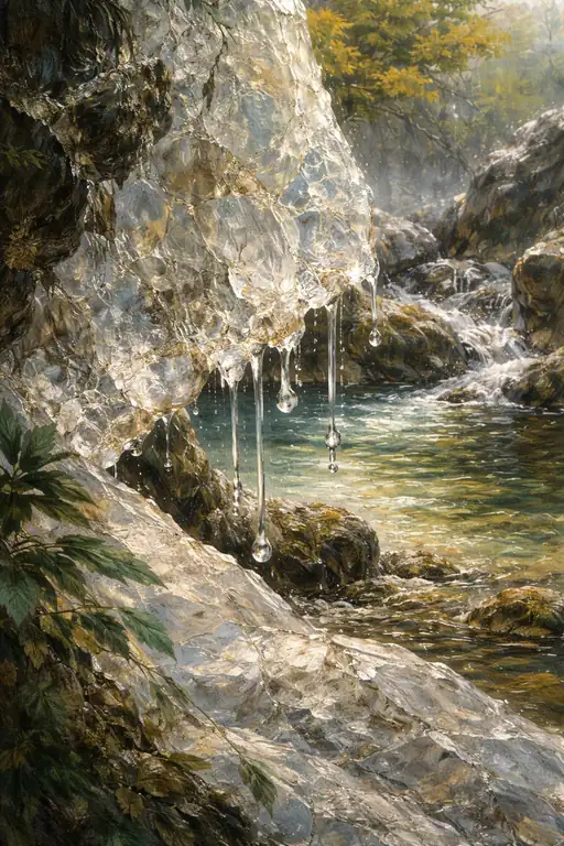 水面へこぼれる森の宝石