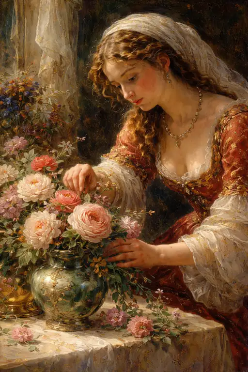 A Quiet Moment with Roses