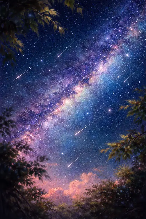 天の川を流れる星