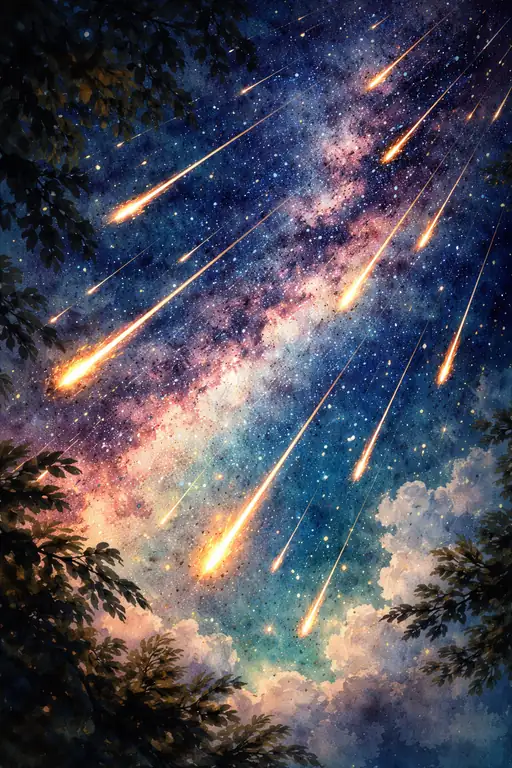 夜空の流星群