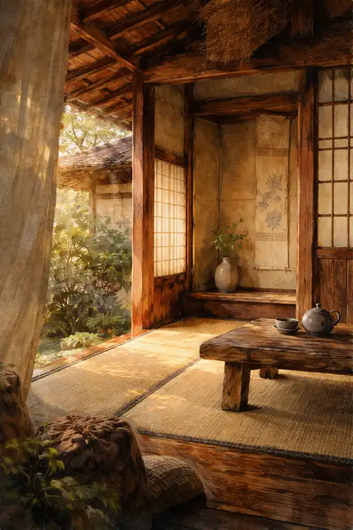 庭辺の午後のお茶
