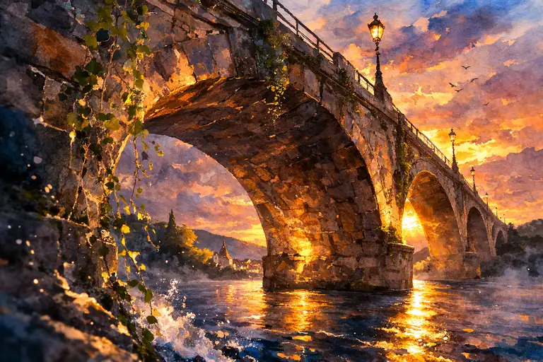 夕暮れの抱擁：二つの世界を繋ぐ橋