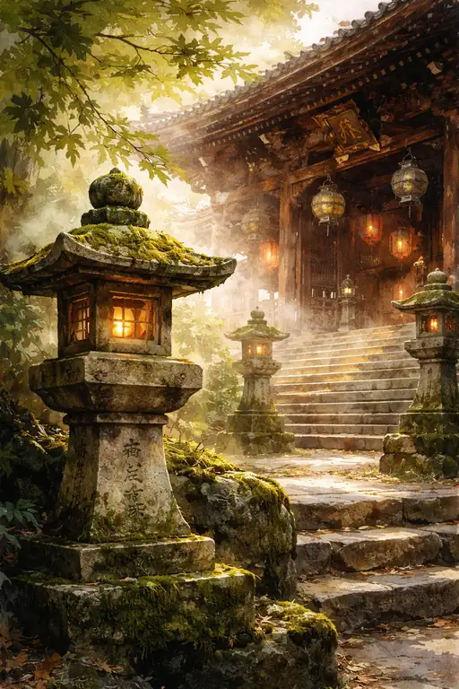 Following the Red Lantern's Glow: Footsteps in a Kyoto Dusk