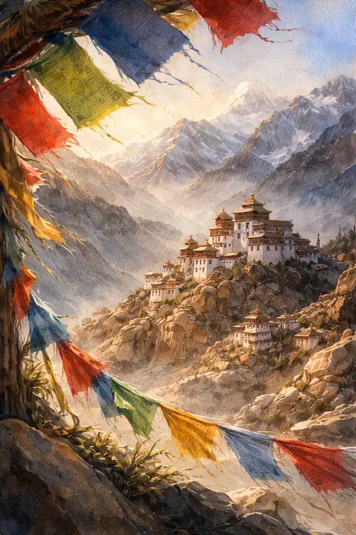 Whispers of Wind and Faith on the High Peaks