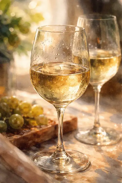 Golden Hour Grapes and Wine