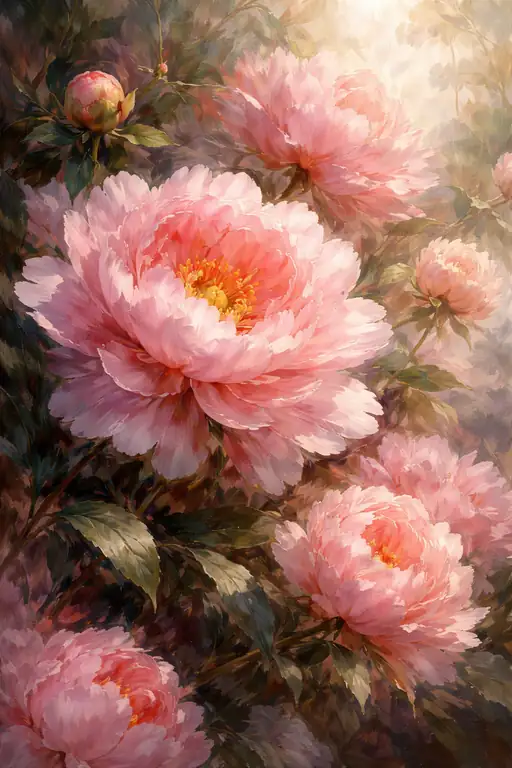 光と色彩が織りなす芍薬の浪漫