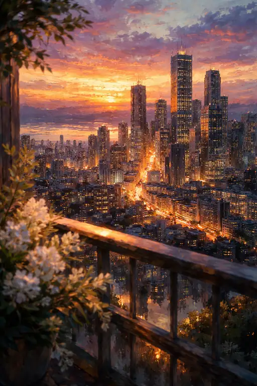 摩天楼を染める夕暮れの旋律