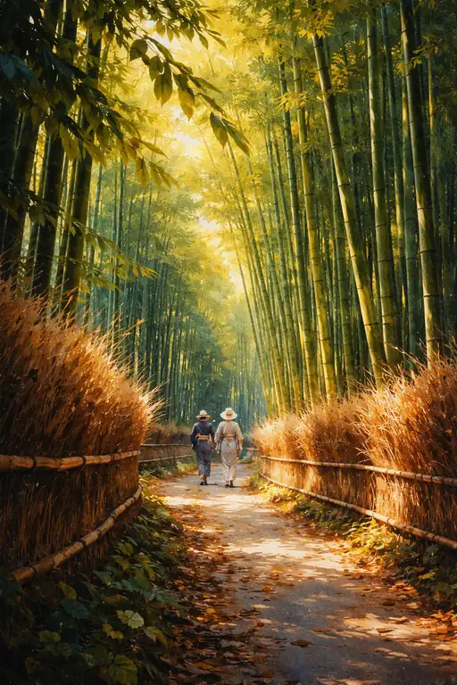 Sunlight Dancing Through the Bamboo Rhythm