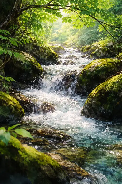 Whispers of the Sunlit Stream