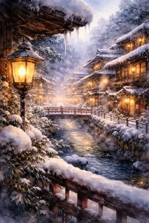 雪夜に灯る郷愁の輝き