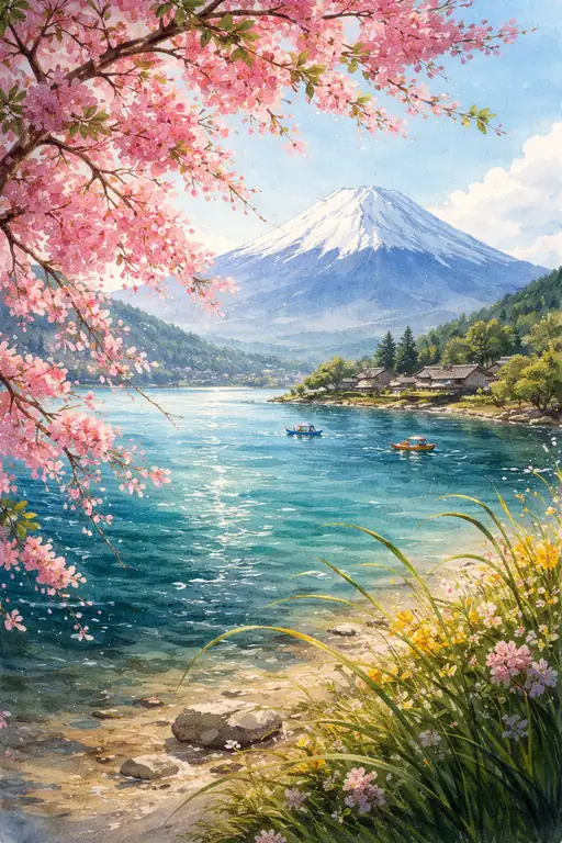 Eternal Peak Reflected in Spring Waters