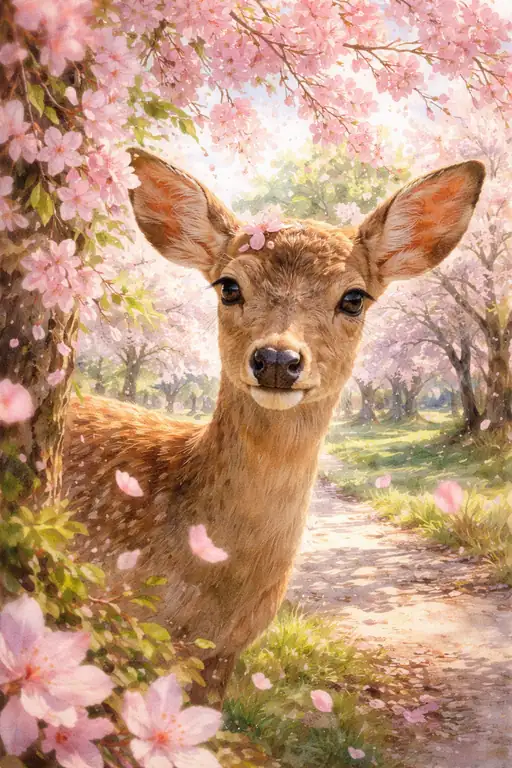 春の息吹に包まれて、舞い散る花びらと優しい瞳